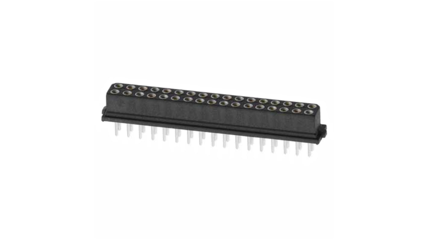 Presa PCB HARWIN, 34 vie, 2 file, passo 2mm, Montaggio con foro passante