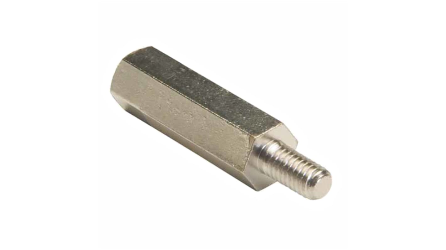 HARWIN Threaded Standoff, M3 x 0.5 Thread, 30mm Body, Brass, Male/Female, 6mm Stud