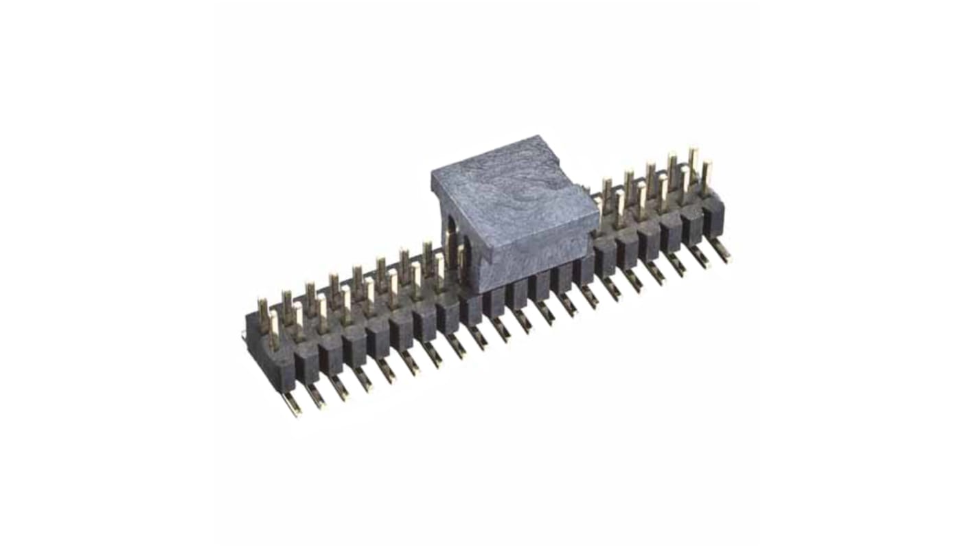 HARWIN M40 Series Straight Surface Mount Pin Header, 40 Contact(s), 1.0mm Pitch, 2 Row(s), Unshrouded