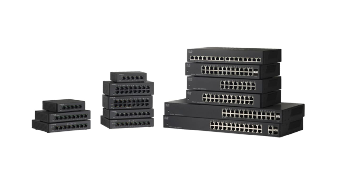 Switch Gigabit Cisco Sobremesa, montaje en rack con PoE, 16 puertos, Gigabit, 10/100/1000Mbit/s, 16 RJ45, 0 SFP