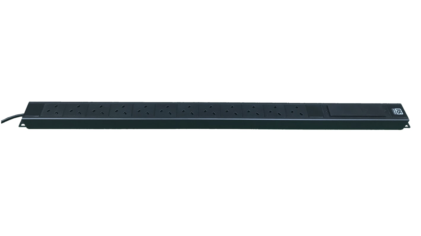 RS PRO Typ G – Britisch Steckdosenleiste, 12-fach , UK-Netzstecker, 3m Kabel, 250 V AC, / 13A
