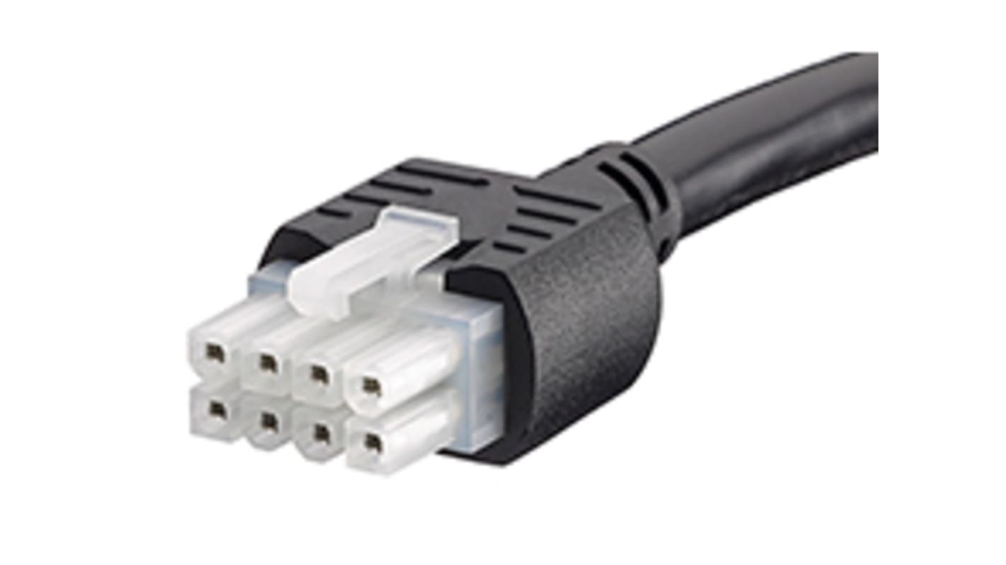 Conjunto de cables Molex Mini-Fit Jr. 245135, long. 1m, Con A: Hembra, 8 vías, Con B: Hembra, 8 vías, paso 4.2mm