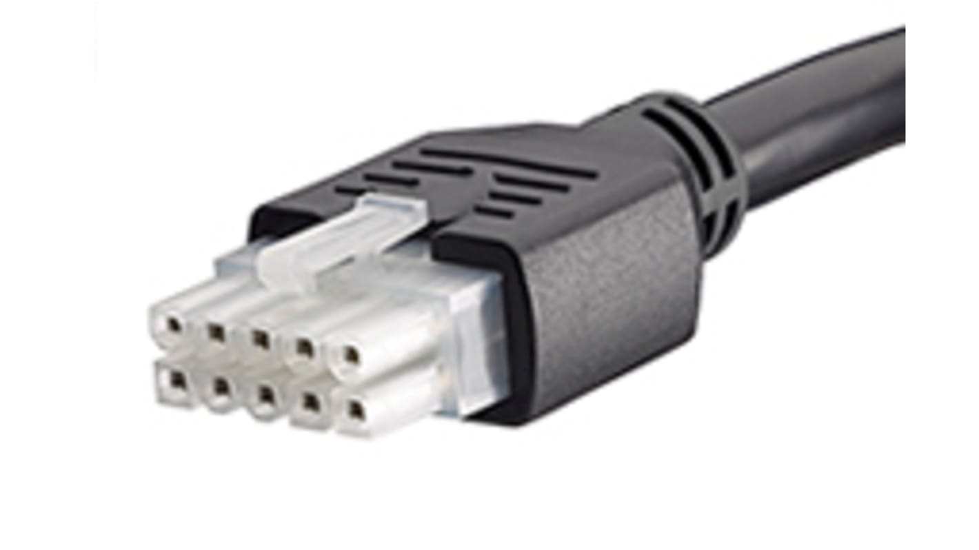 Conjunto de cables Molex Mini-Fit Jr. 245135, long. 1m, Con A: Hembra, 10 vías, Con B: Hembra, 10 vías, paso 4.2mm