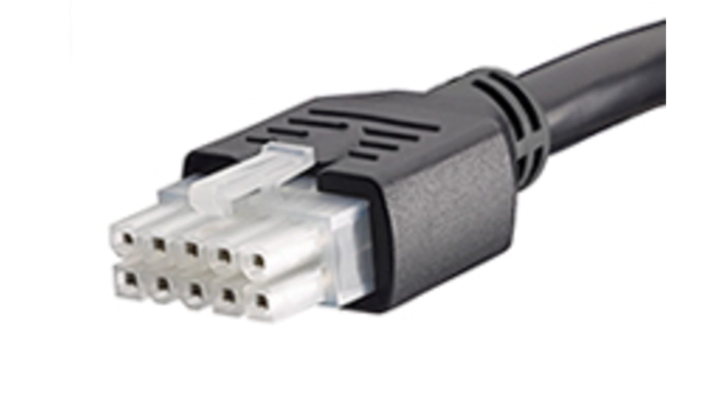 Conjunto de cables Molex Mini-Fit Jr. 245135, long. 2m, Con A: Hembra, 10 vías, Con B: Hembra, 10 vías, paso 4.2mm