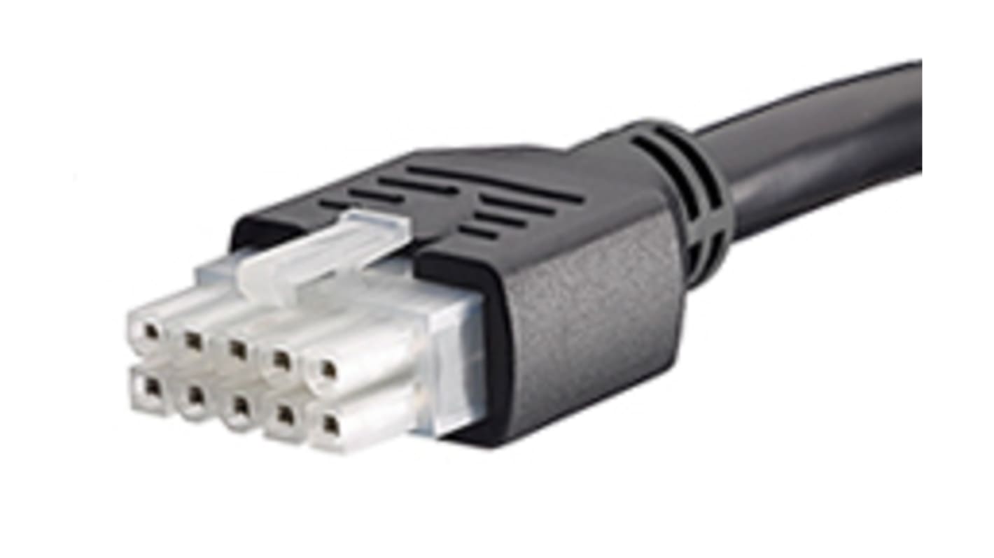 Conjunto de cables Molex Mini-Fit Jr. 245135, long. 500mm, Con A: Hembra, 10 vías, Con B: Hembra, 10 vías, paso 4.2mm