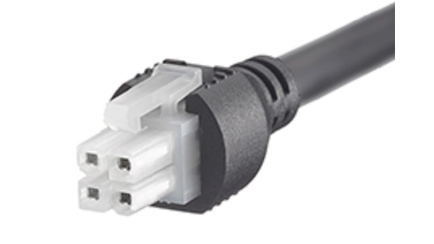 Conjunto de cables Molex Mini-Fit Jr. 245135, long. 500mm, Con A: Hembra, 4 vías, Con B: Hembra, 4 vías, paso 4.2mm