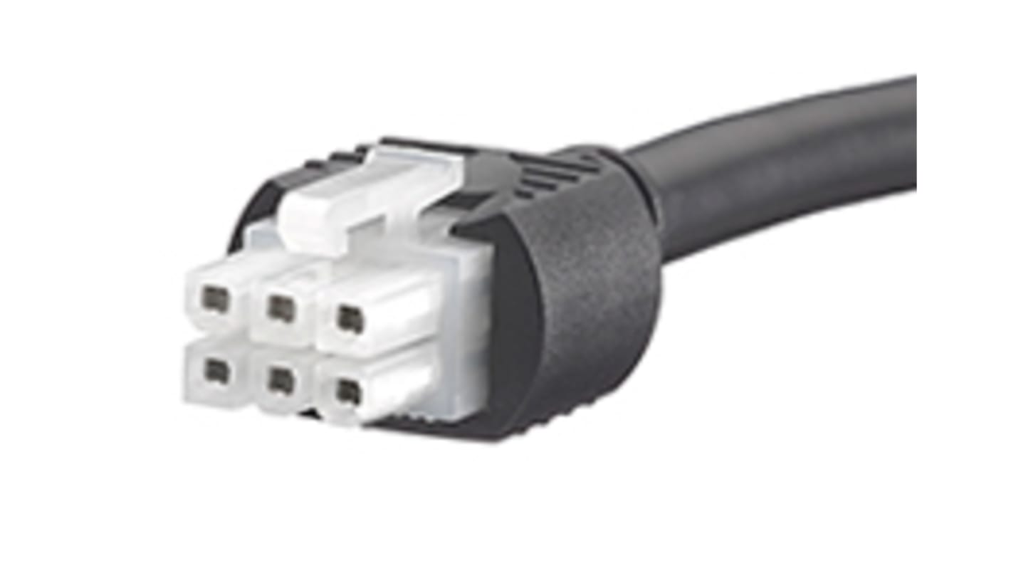 Conjunto de cables Molex Mini-Fit Jr. 245135, long. 2m, Con A: Hembra, 6 vías, Con B: Hembra, 6 vías, paso 4.2mm