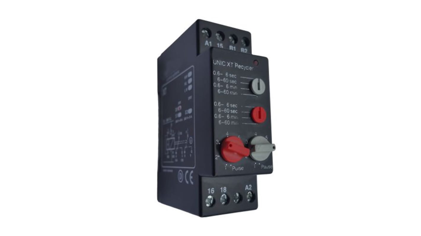 RS PRO DIN Rail Mount Time Delay Relay, 10.5 → 265V ac/dc, 2-Contact, 0.6 s → 60min