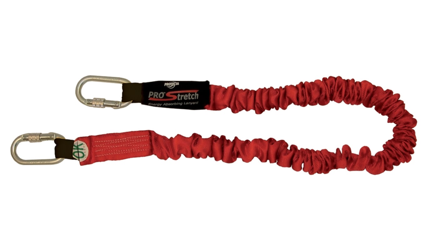 Protecta 2m Fall Arrest Shock Absorbing Lanyard Screw Karabiner Single