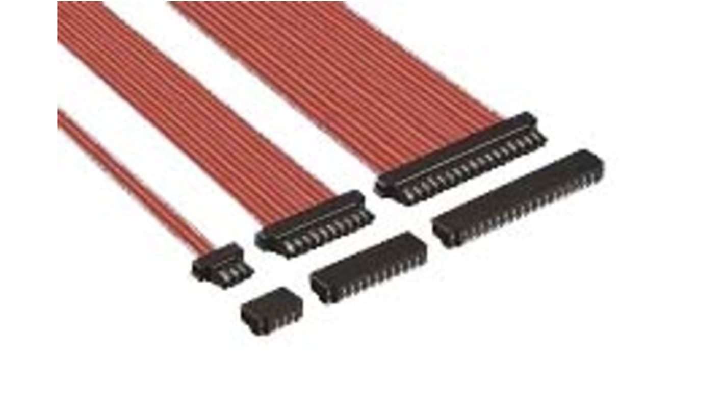 Conector FPC hembra Ángulo de 90° Hirose serie DF52 de 16 vías, paso 0.8mm, 1 fila, SMT, montaje en PCB