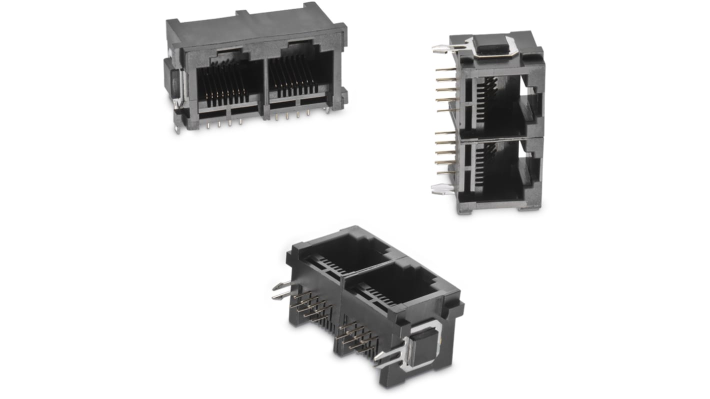 Connecteur RJ45 Wurth Elektronik série WR-MJ Femelle, Laiton nickelé Montage sur CI, ports Horizontal