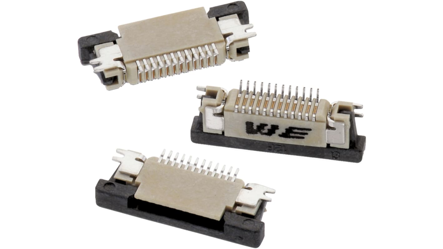 Wurth Elektronik, WR-FPC, 687 0.5mm Pitch 45 Way Horizontal Male FPC Connector, ZIF Bottom Contact