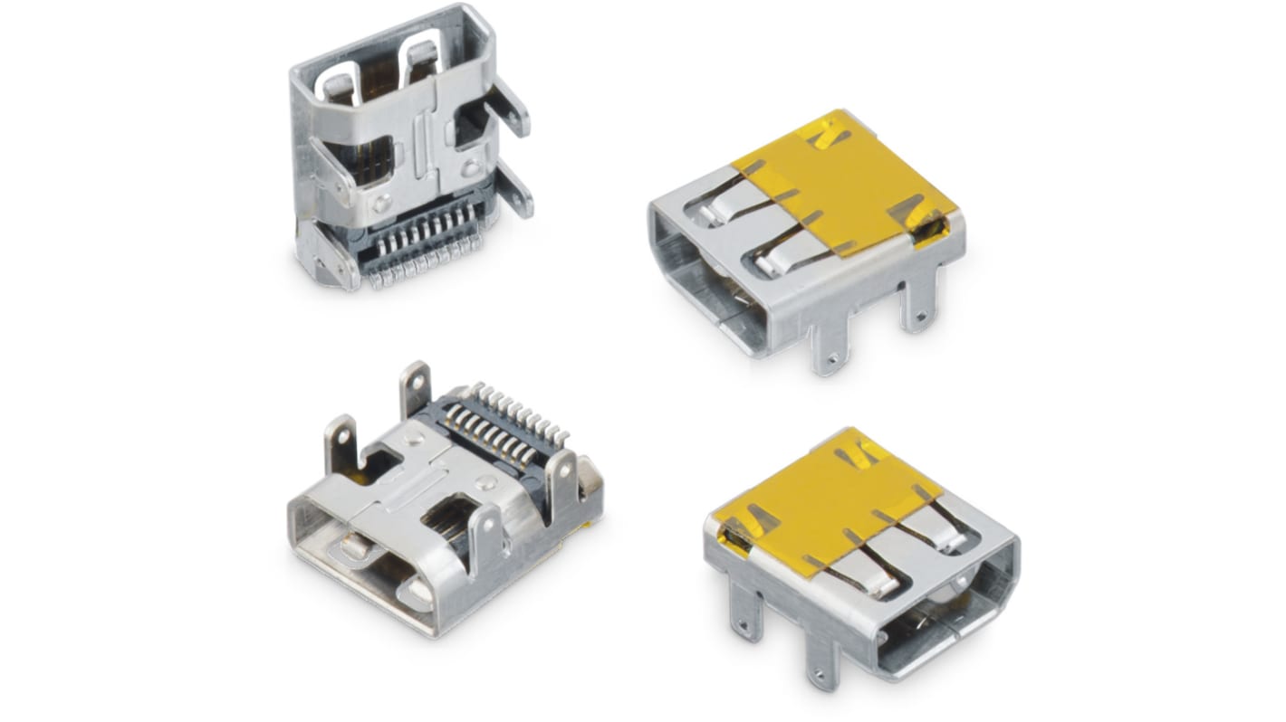 Conector para tarjeta de memoria Wurth Elektronik de 19 contactos, paso 0.2mm, 2 filas, Montaje en orificio pasante