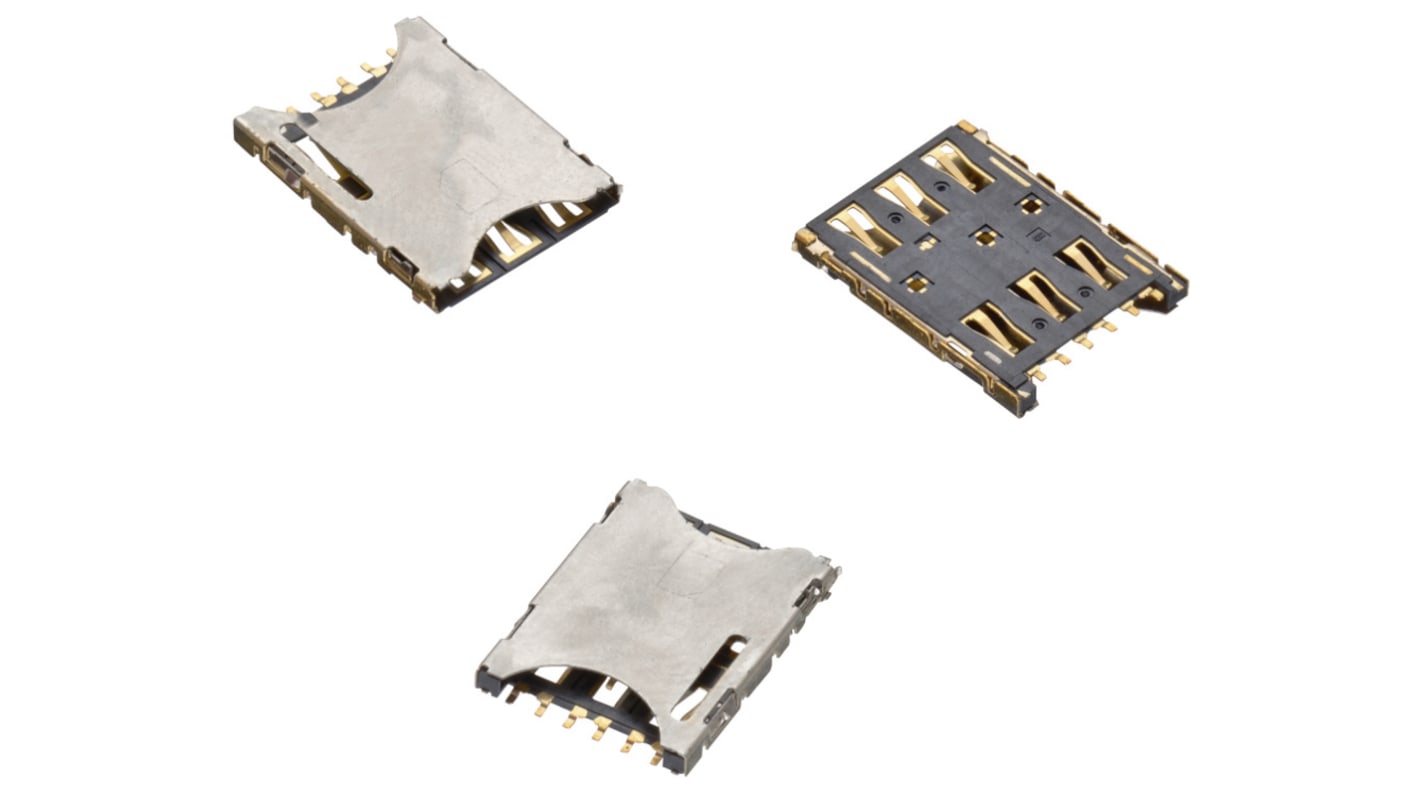 Conector para tarjeta de memoria Nano sim Wurth Elektronik de 7 contactos, paso 1.27mm, 2 filas, montaje superficial