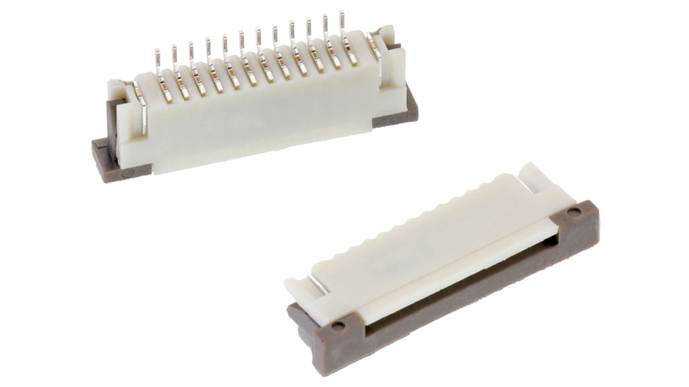 Wurth Elektronik, WR-FPC, 686 1mm Pitch 15 Way Horizontal Male FPC Connector, ZIF Top Contact