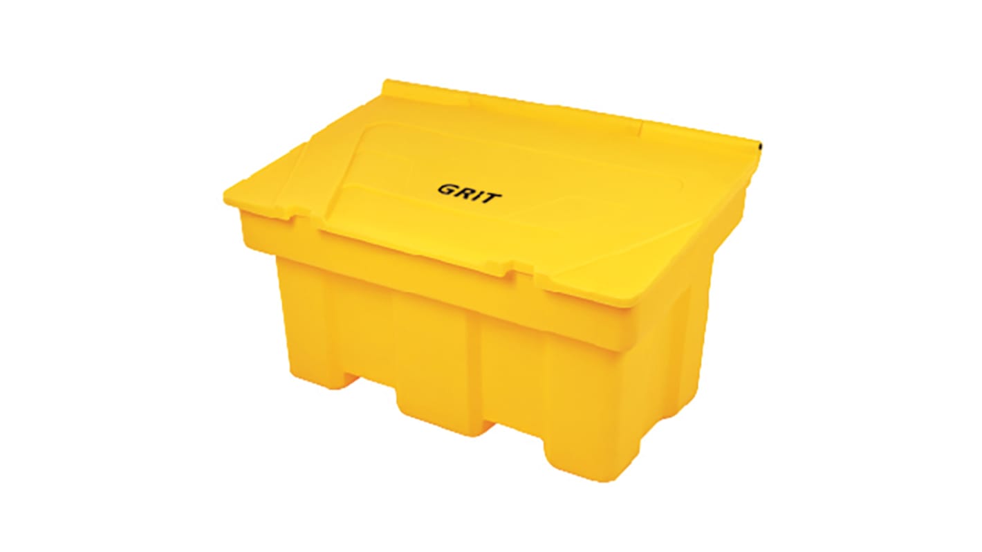 RS PRO 350L Yellow Flip Polyethylene Grit Bin