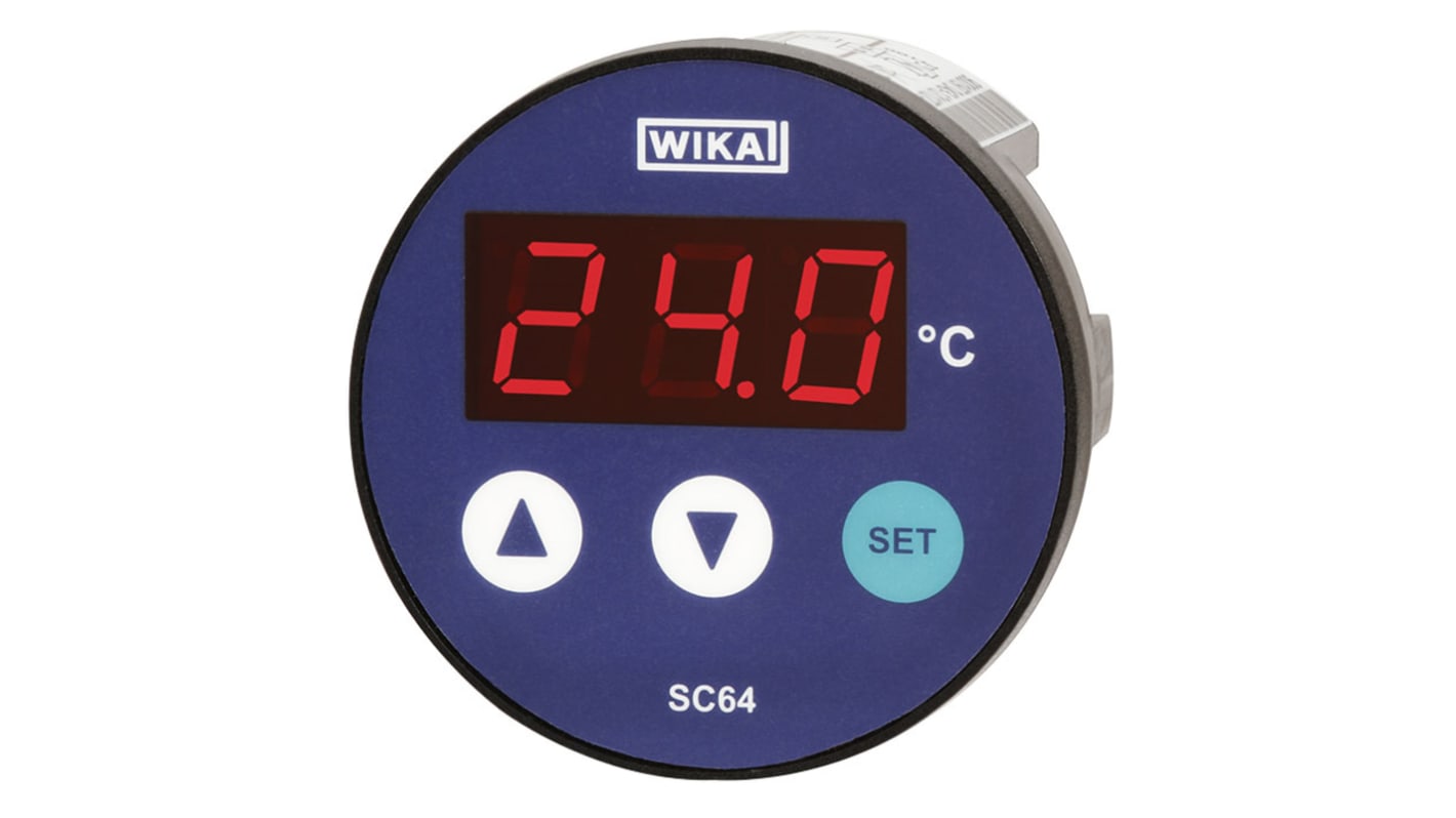 Régulateur de température PID WIKA, 12→24 V c.a., 16→36 V c.c., 64mm, Relais