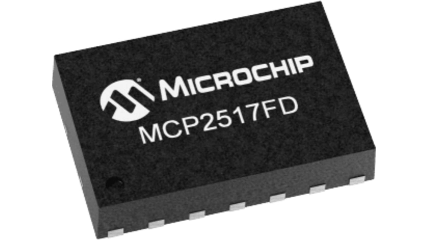 Microchip CANbus Controller, 8Mbit/s 1 Transceiver CAN 2.0B, Sleep, Standby 20 mA, VDFN 14-Pin