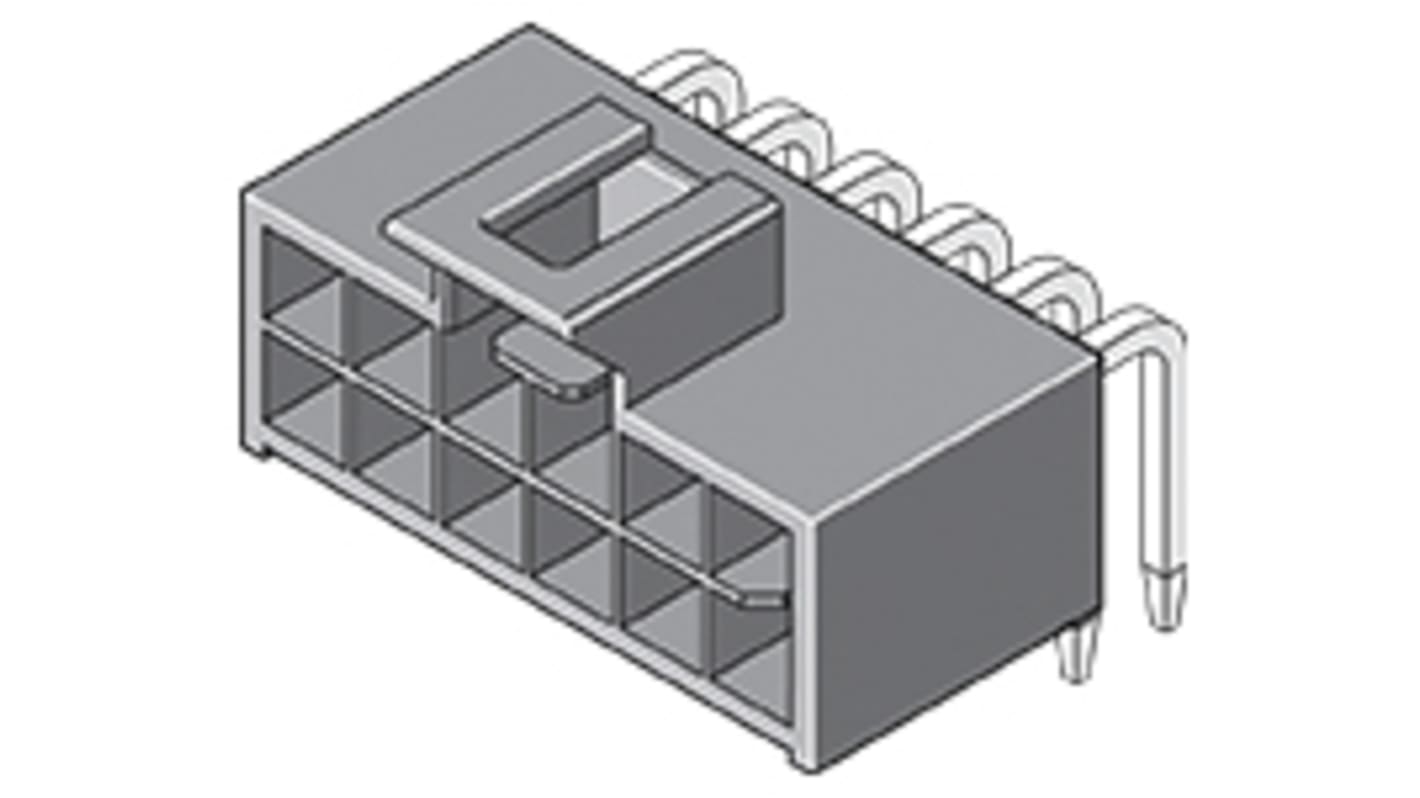 Conector macho para PCB Ángulo de 90° Molex serie Nano-Fit de 8 vías, 2 filas, paso 2.5mm, para soldar, Montaje en