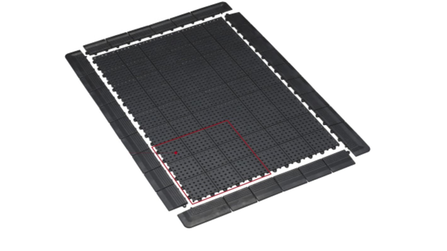 Mata antystatyczna ESD szerokość 375mm długość 75mm grubość 10mm, podłogowa 10 x 7Ω Hozan