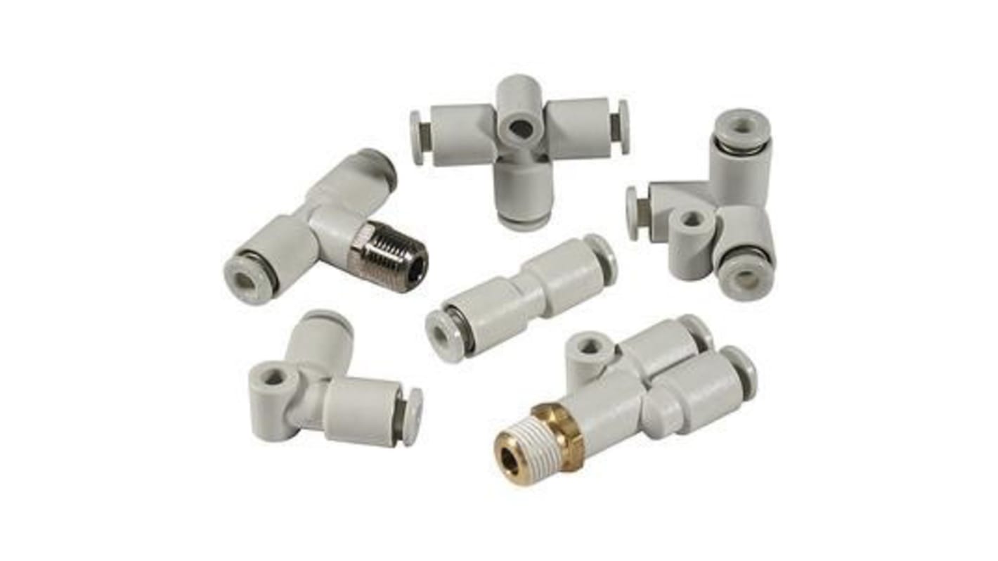 SMC KQ2 Series Straight Tube-to-Tube Adaptor, Push In 6 mm to Push In 10 mm, Tube-to-Tube Connection Style