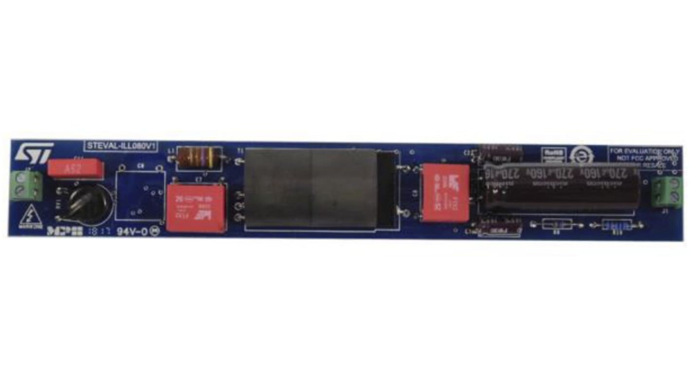 STMicroelectronics STEVAL-ILL080V1, Zero Ripple LED Driver LED Driver Evaluation Board for HVLED001A, STF10LN80K5 for