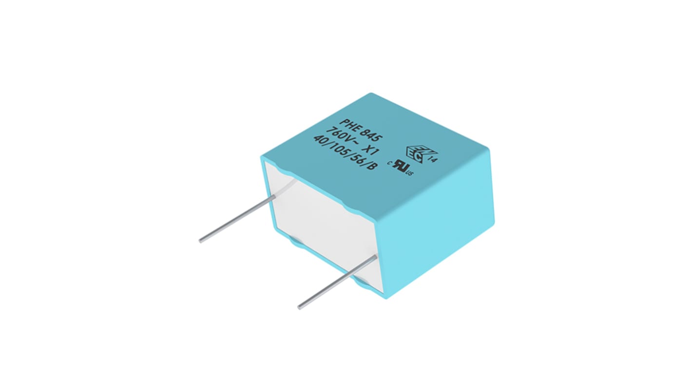 Condensatore a film KEMET, PHE845, 470nF, 760 V ac, 1500 V dc, ±20%