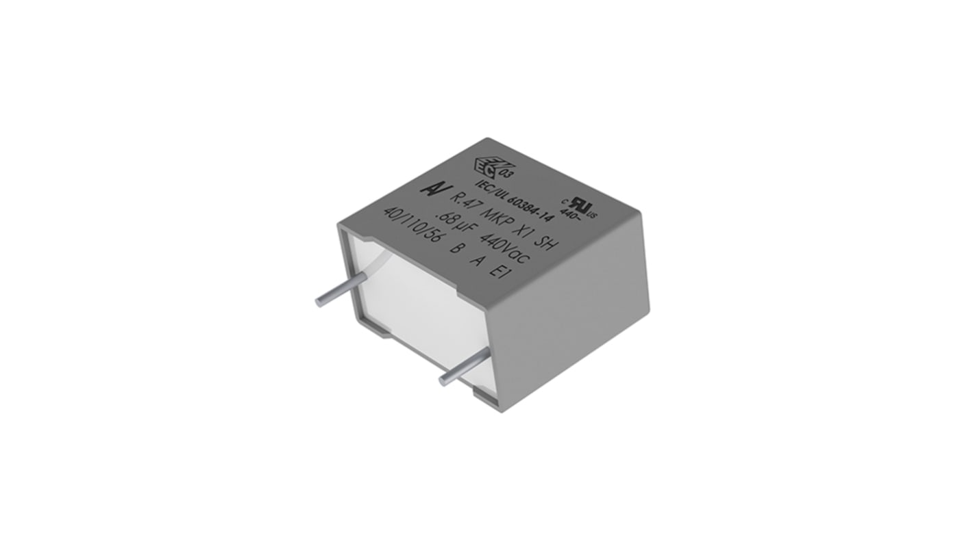 KEMET R47 X2 Metallised Polypropylene Film Capacitor, 440 V ac, 1000 V dc, ±10%, 4.7nF, Through Hole