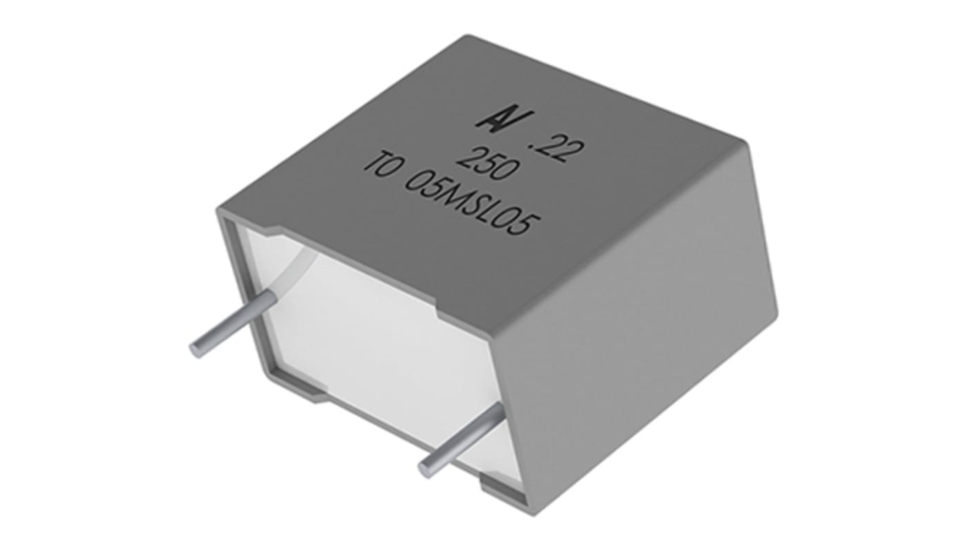 KEMET R60 Metallised Polyester Film Capacitor, 160 V ac, 250 V dc, ±10%, 100nF, Through Hole