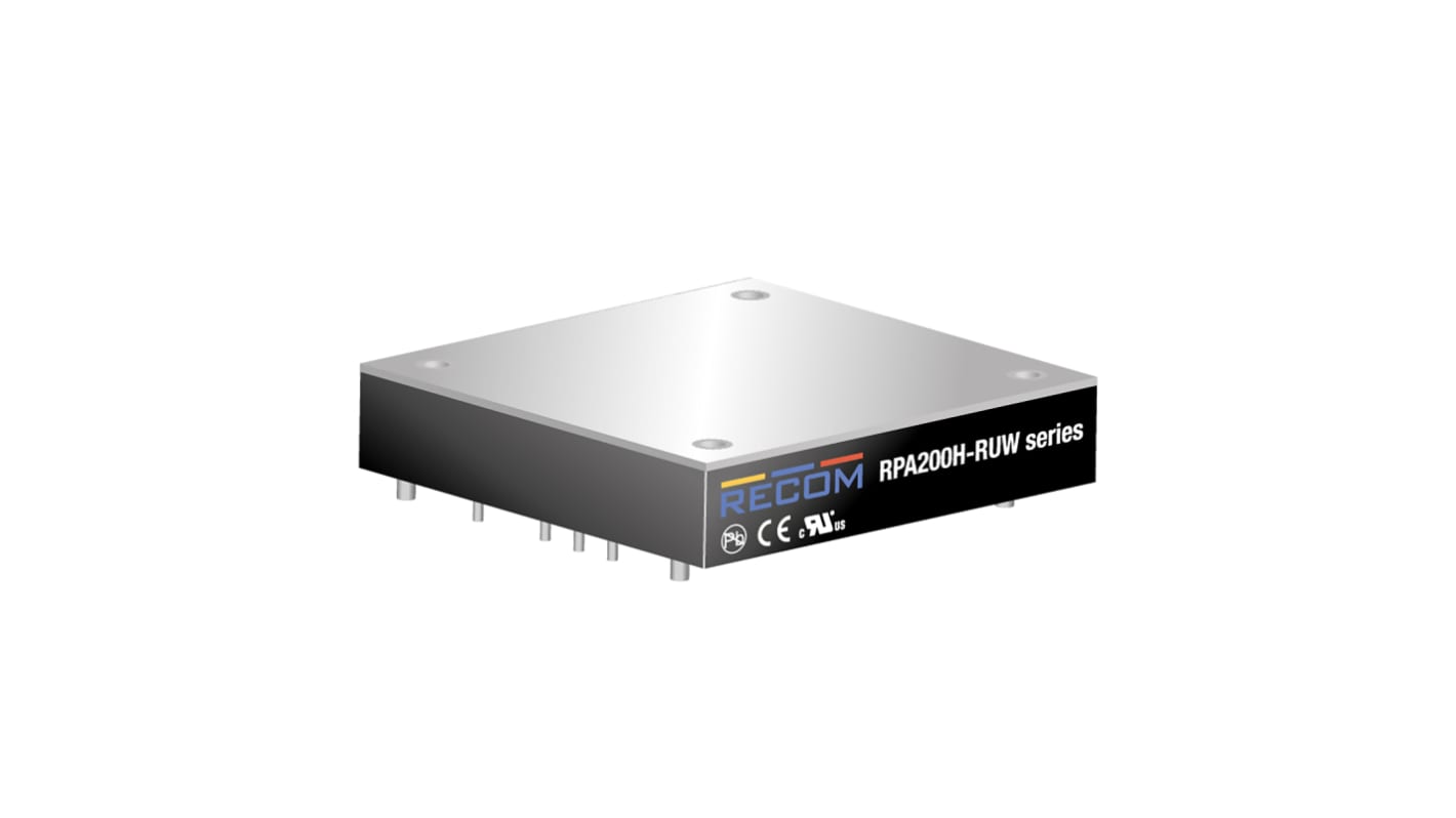 Recom DC-DC átalakító, KI: 12V dc, 16.7A / 200W, BE: 16,8 → 137,5 V DC