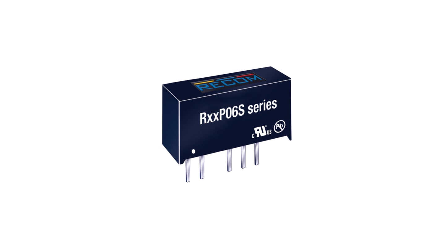 Recom R05P DC/DC-Wandler 1W 5 V dc IN, 6V dc OUT / 167mA Durchsteckmontage 6.4kV dc isoliert