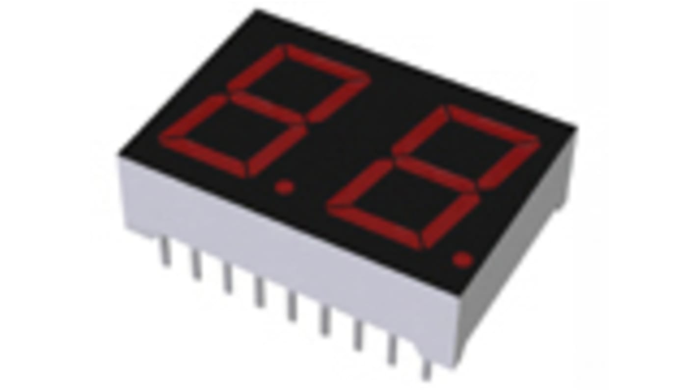 LB-502VD ROHM 2 Digit LED LED Display, CA Red 16 mcd RH DP 13mm