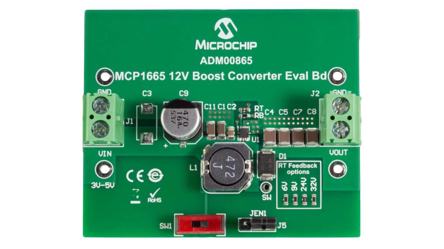 Convertisseur élévateur de tension, ADM00865, Convertisseur boost 1000mA, Ajustable, VQFN 10 broches.