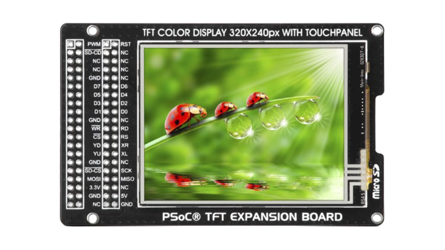 Carte d'extension 2.8pouces PSoC TFT, pour CY8CKIT-050 PSoC® 5LP