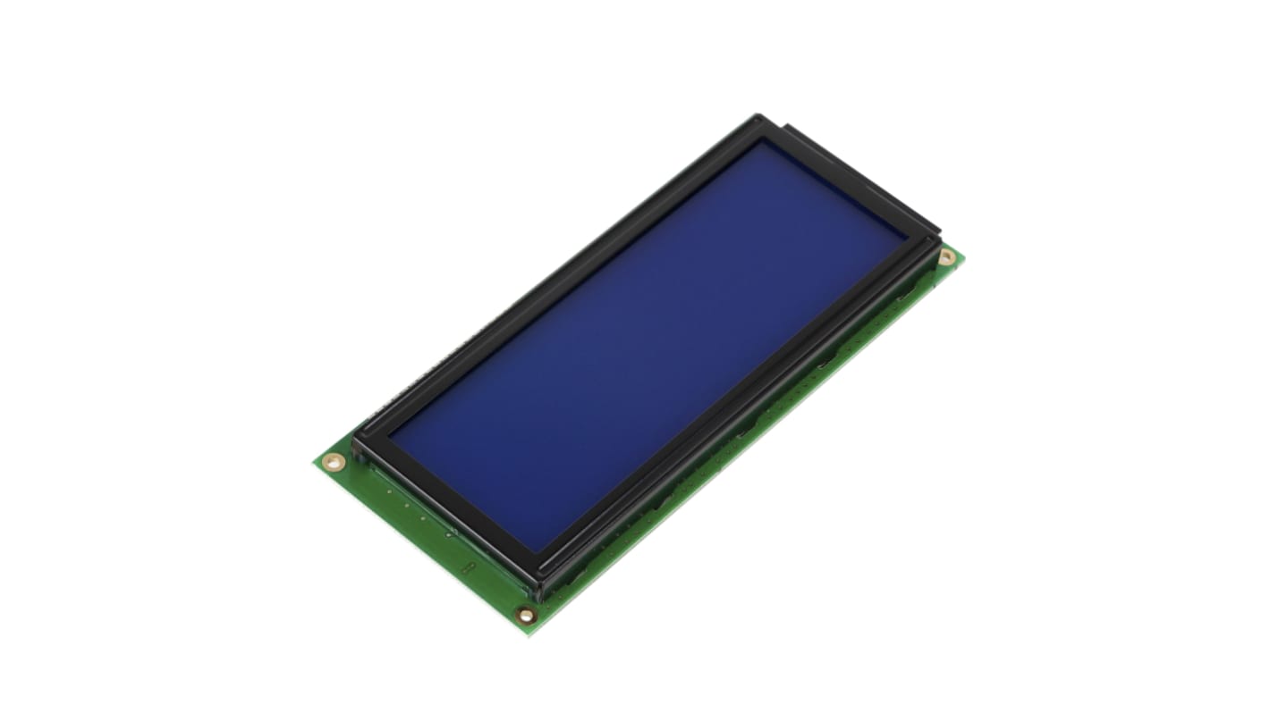 Display monocromo LCD MikroElektronika MIKROE de 4 filas x 20 caract., transmisivo, área 124 x 43mm