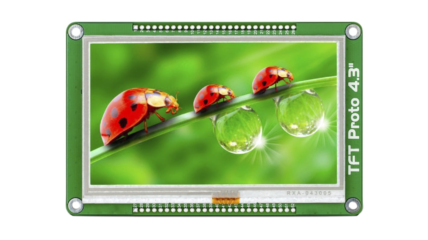 Display LCD TFT MikroElektronika, 4.3poll, interfaccia I2C, 480 x 272pixels, touchscreen