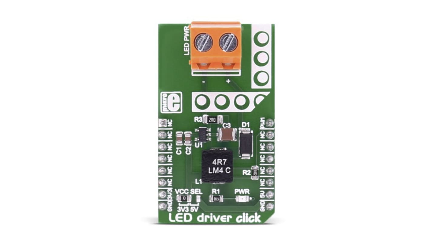 Vyhodnocovací sada LED, LED, LED Driver Click