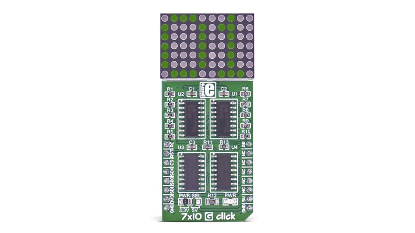 Carte mikroBus Click 7x10 G Click, Afficheurs à LED à matrice de points