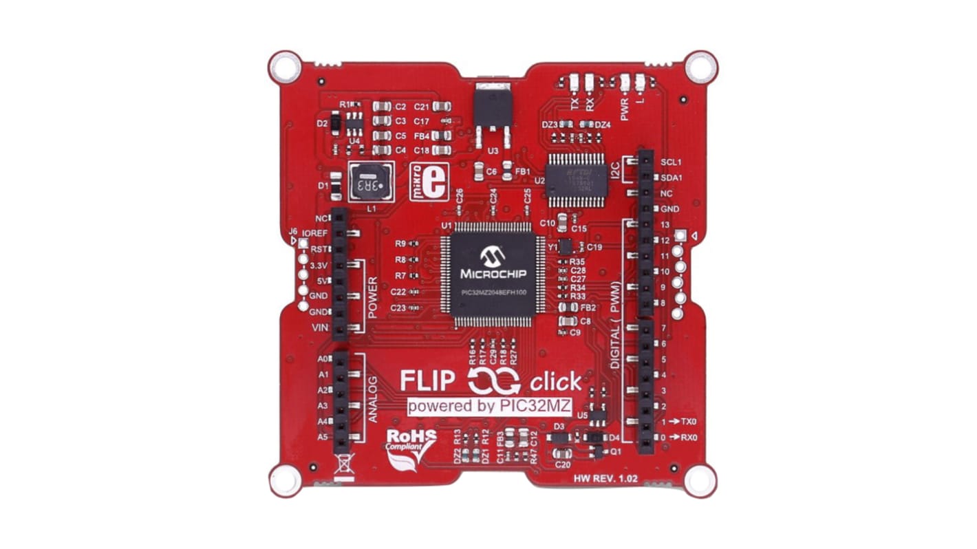 MikroElektronika Flip & Click PIC32MZ Versuchsaufbau Microcontroller Development Kit PIC32MZ2048EFH100