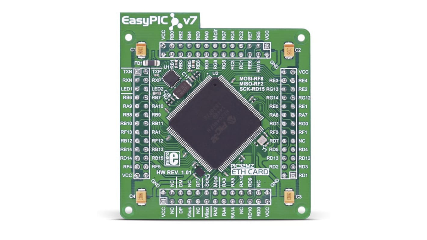 Placa complementaria EasyPIC FUSION v7 ETH MCUcard de MikroElektronika