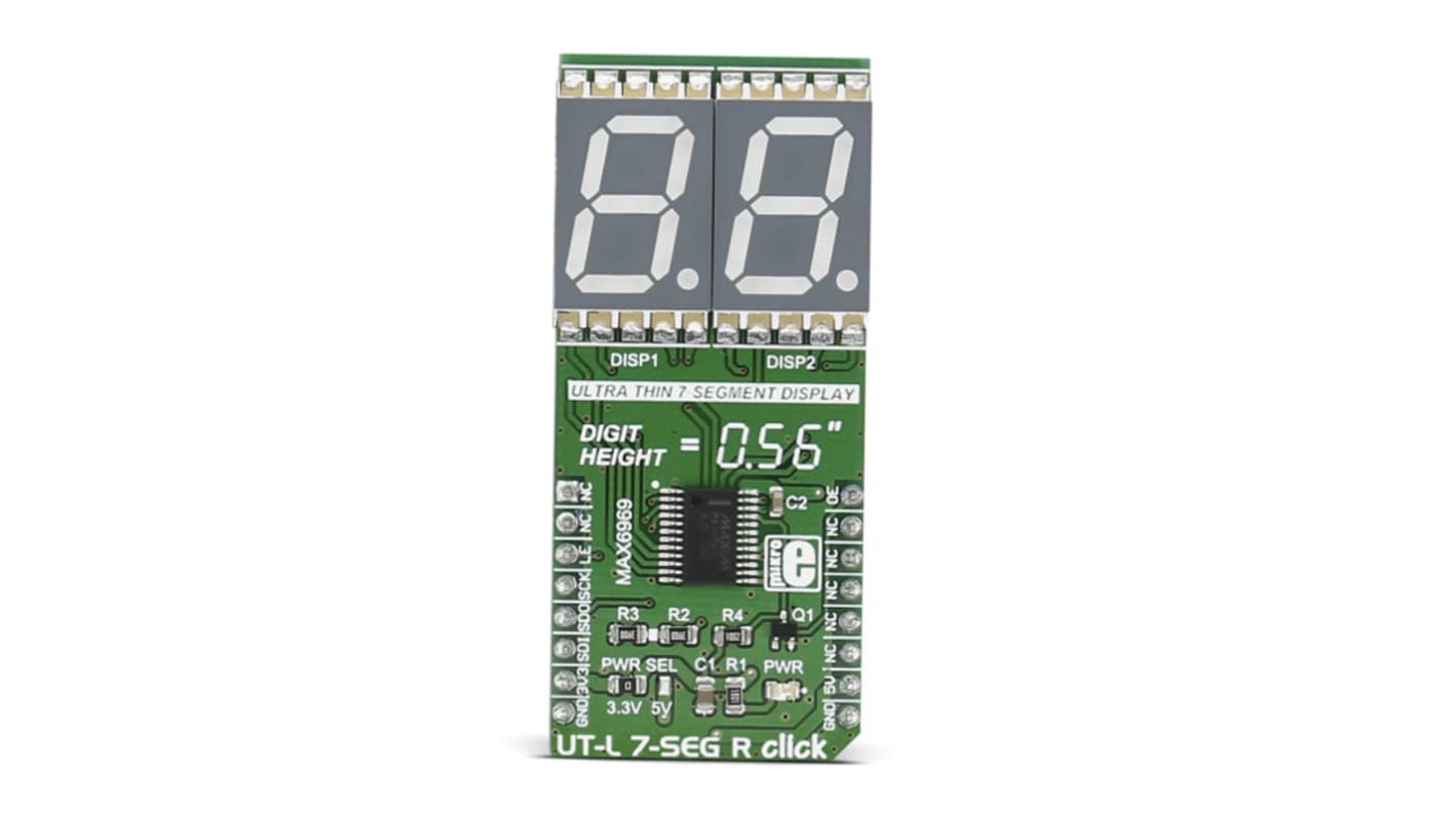 MikroElektronika Double Anzeige, 7-Segment-Anzeige UT-L 7-SEG R MAX6969, DSM7UA56101