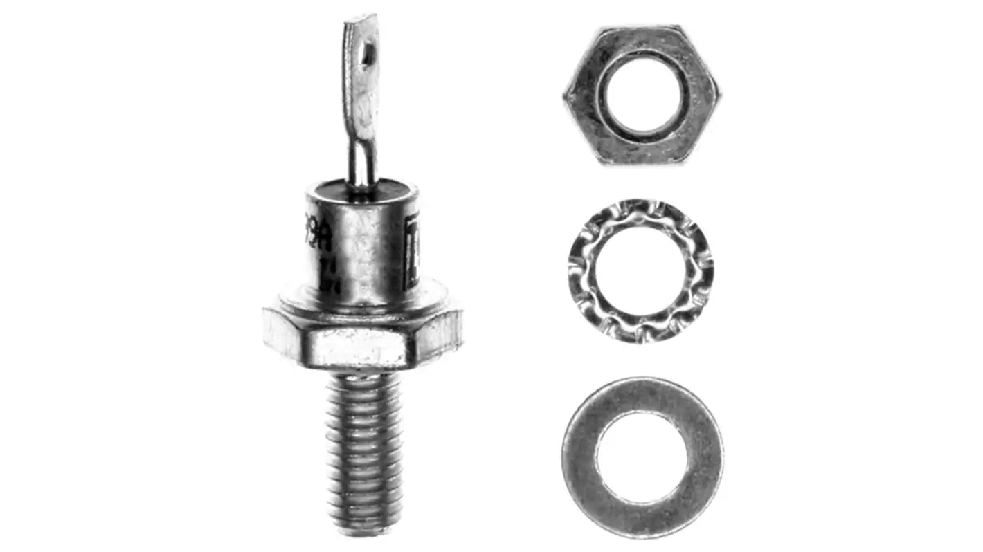 Diodo, VS-16F120M, Rectificador de recuperación, 16A, 1200V Conexión de silicio, DO-4, 2-Pines 1.23V