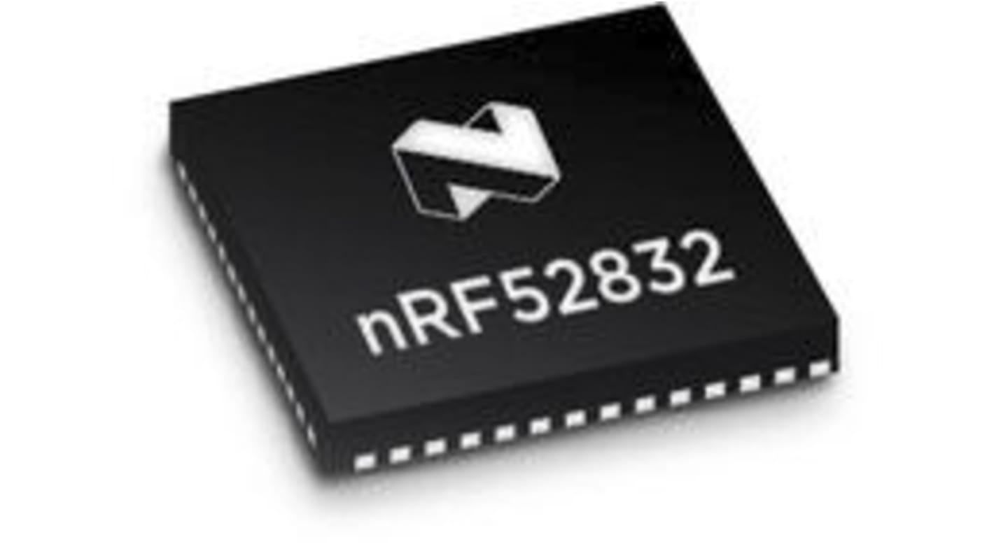 nRF52832-QFAA-T, Bluetooth-system på en chip (SOC) Mikroprocessor 32 bit ARM Cortex M4, Bluetooth Smart, 48 ben, QFN