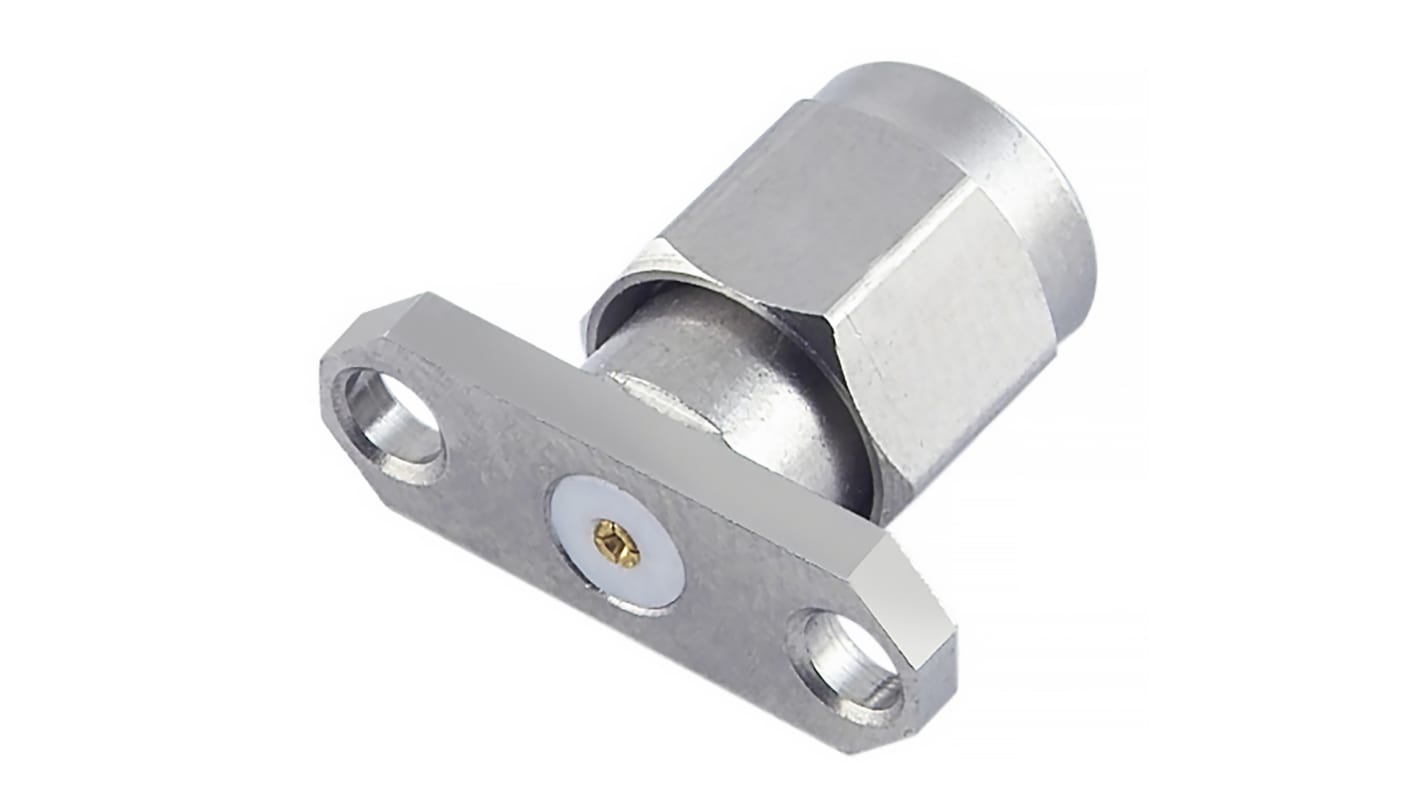 RS PRO Female, Male Flange Mount SMA Connector, 50Ω, Solder Termination, Straight Body