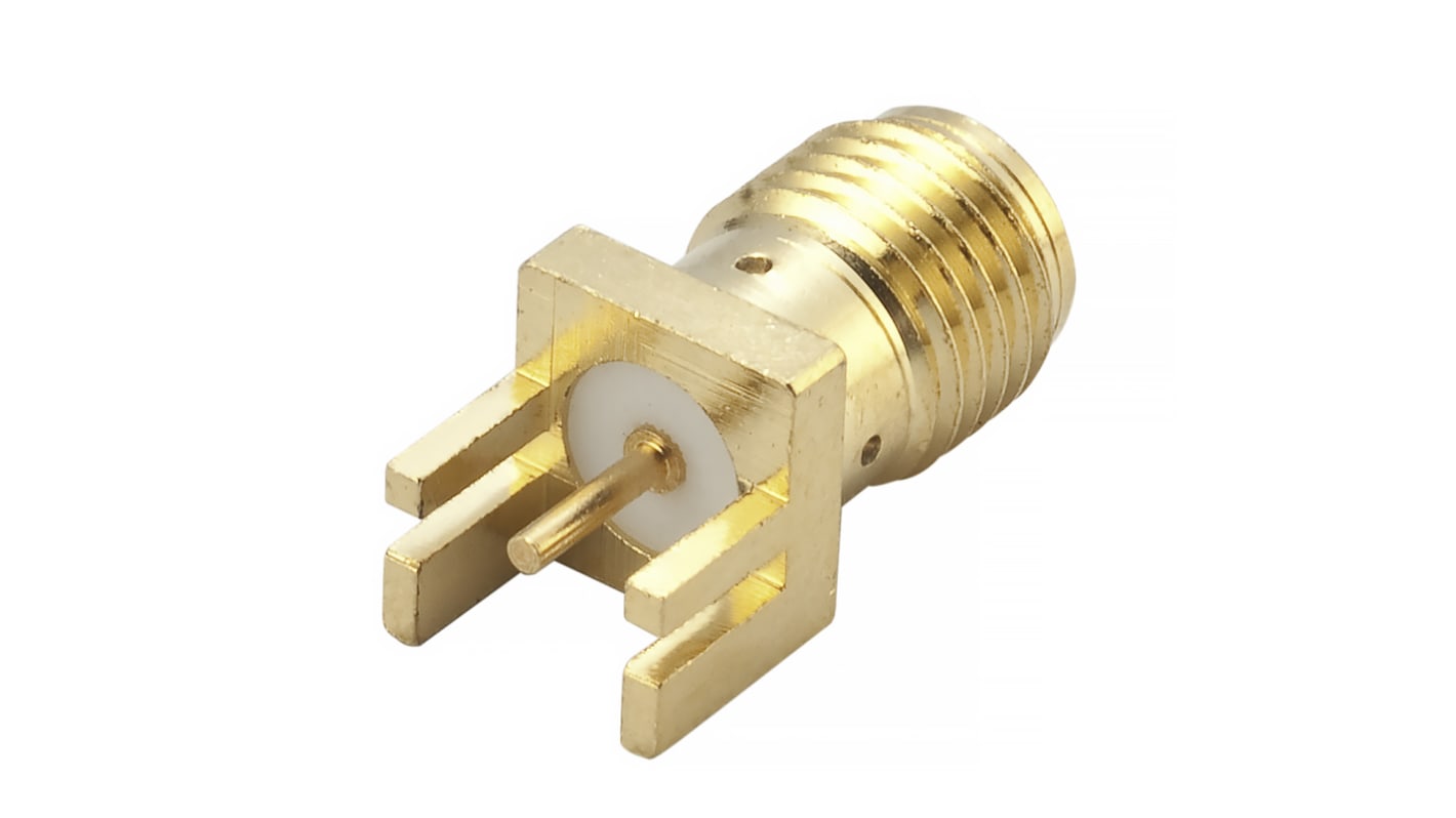 RS PRO Female, Male Edge Mount SMA Connector, 50Ω, Solder Termination, Straight Body