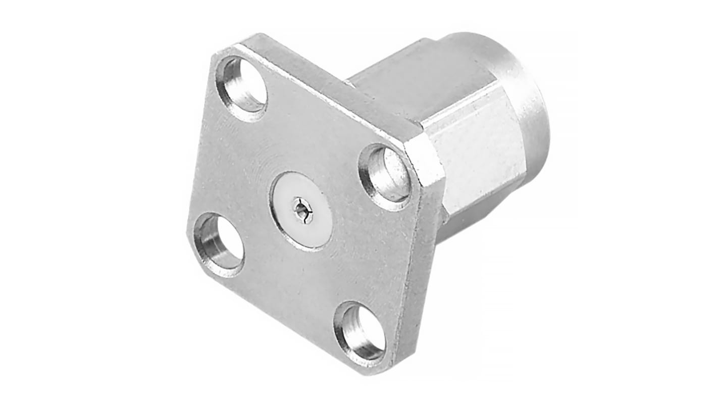 RS PRO Female, Male Flange Mount SMA Connector, 50Ω, Solder Termination, Straight Body