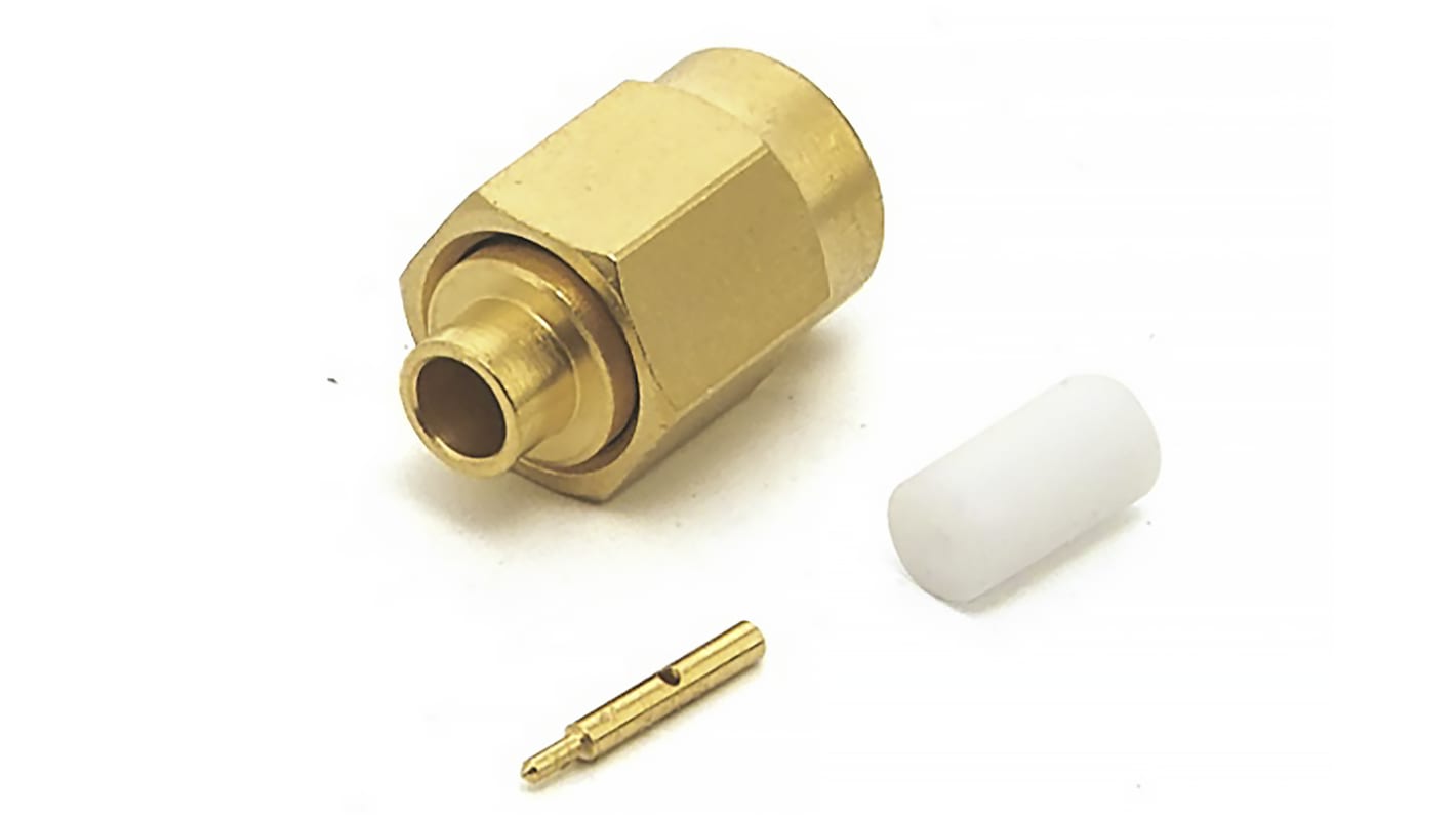 RS PRO, Plug Cable Mount SMA Connector, 50Ω, Solder Termination, Straight Body