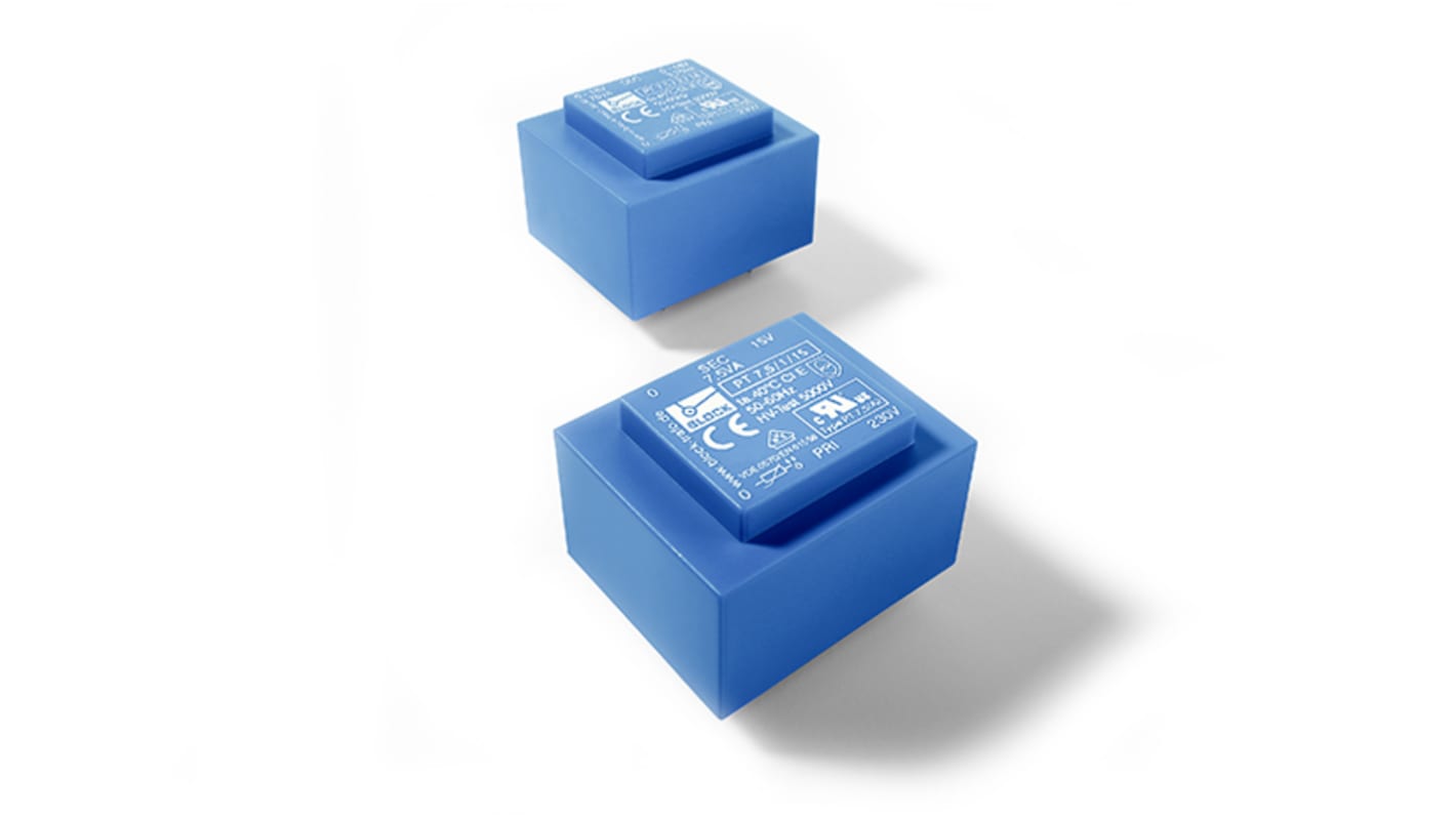 Block 24V ac 2 Output Through Hole PCB Transformer, 4.5VA