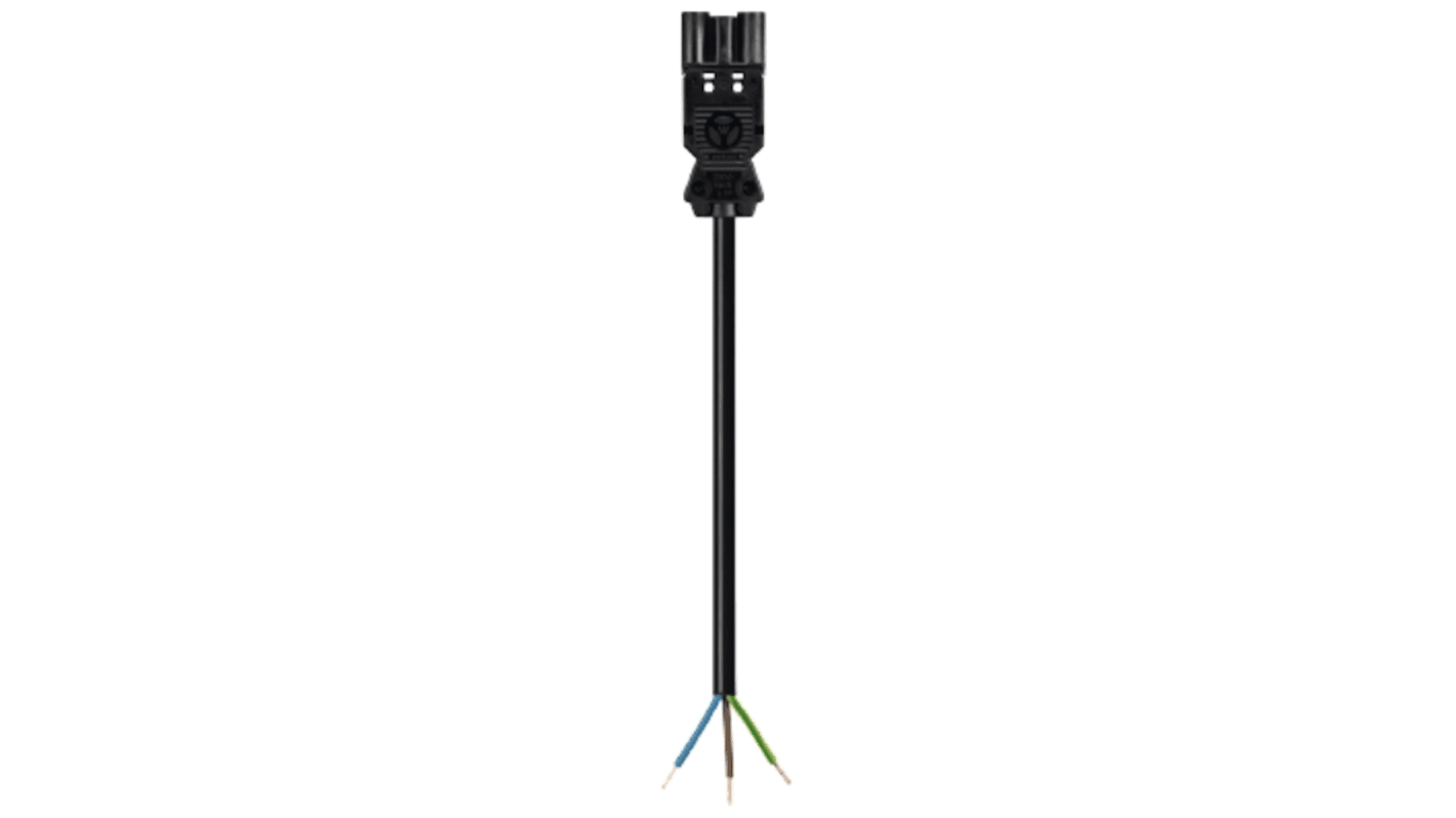 Wieland GST18i3 Series Cable Assembly, 3-Pole, Female, 16A, IP40