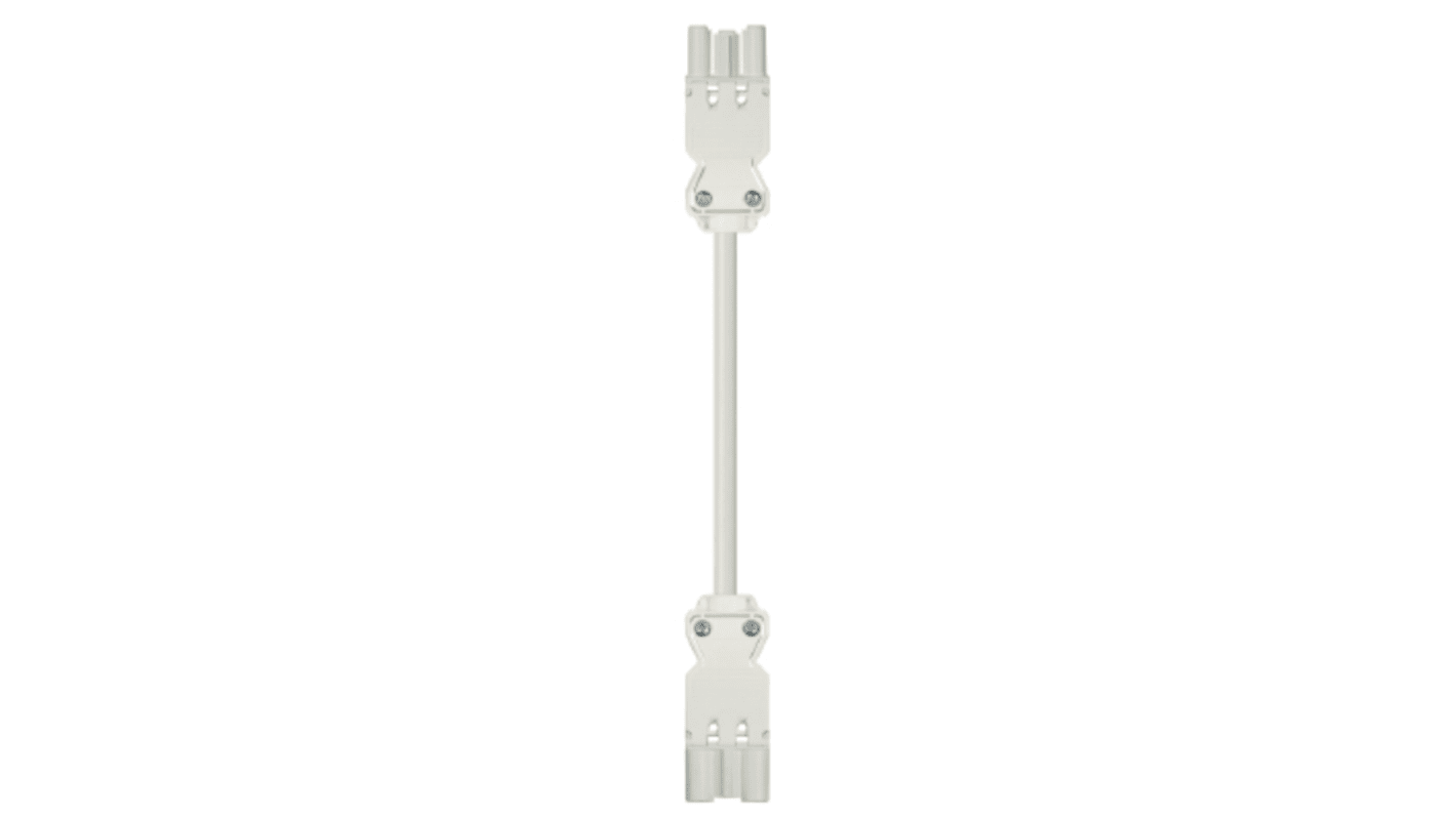 Wieland Stecker/Buchse GST18i3 Leuchtensteckverbinder, Kabelgarnitur, Kontakte: 3, 16A, Weiß, L. 1m, 1,5 mm²